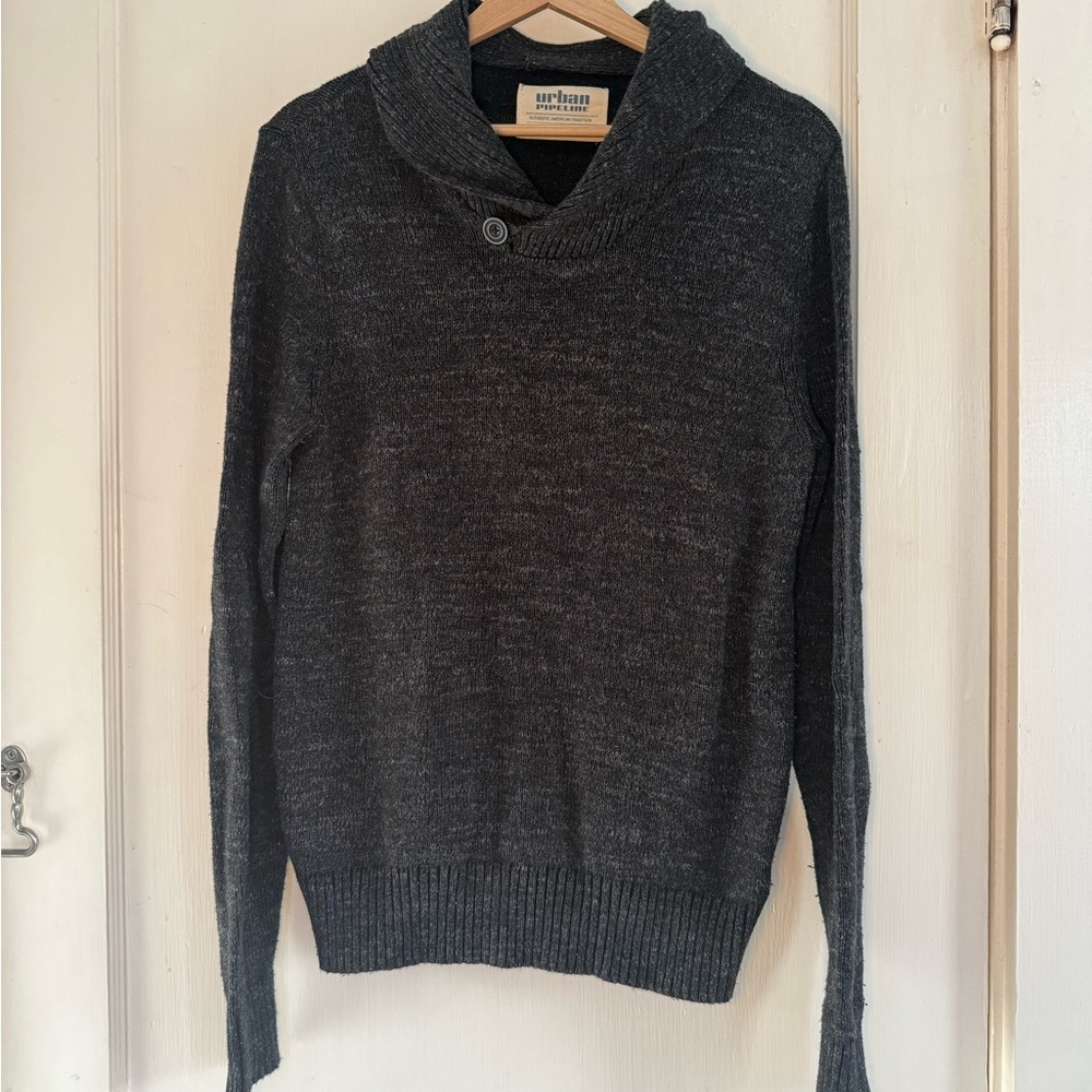 100% COTTON Urban Pipeline Gray Cowl Neck Cotton Sweater